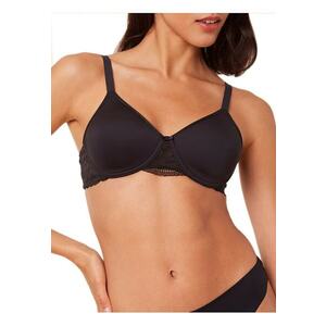 Sutien Modern - intarire usoara - captuseala din bumbac - decor din dantela moale - culoare negru imagine