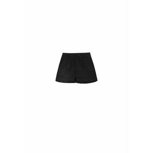 Pantaloni scurti pentru fete - poliester - eleganti - talie inalta - negru imagine