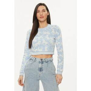 Pulover dama - 303813079 - Bumbac - Albastru imagine