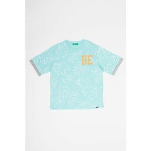 Tricou de bumbac cu model tropical imagine