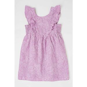 Rochie din amestec de in cu model si volane imagine