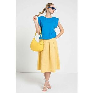 Tricou din bumbac cu decolteu la baza gatului imagine