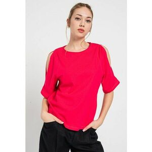 Tricou din bumbac cu decupaje pe umeri imagine