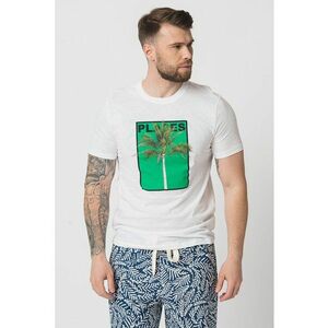Tricou din bumbac cu decolteu la baza gatului imagine