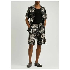 Pantaloni scurti barbati - Matase - Negru - imagine