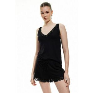 Top de pijama cu insertii din dantela imagine