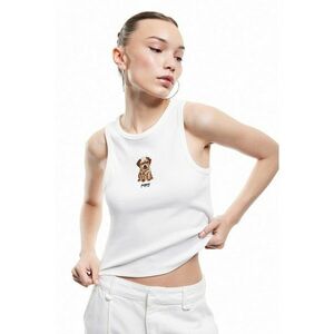 Top crop cu decolteu rotund imagine