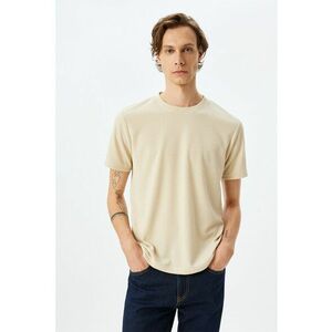 Tricou cu decolteu la baza gatului si aspect texturat imagine