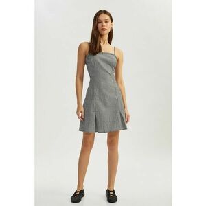 Rochie mini din amestec de bumbac in carouri imagine