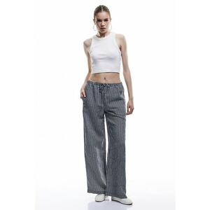 Pantaloni ampli din amestec de bumbac cu dungi imagine
