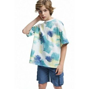 Tricou lejer cu model tie-dye imagine