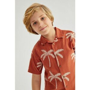 Camasa cu maneci scurte si model tropical imagine