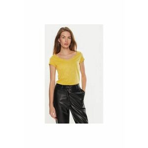 Tricou dama - 304280290 - Modal/Bumbac - Galben imagine