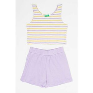 Set de top cu dungi si pantaloni scurti imagine