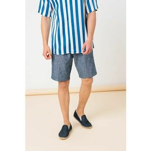 Pantaloni scurti de bumbac cu pliuri frontale imagine