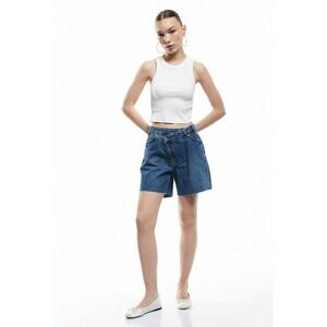 Bermude din denim cu design asimetric imagine