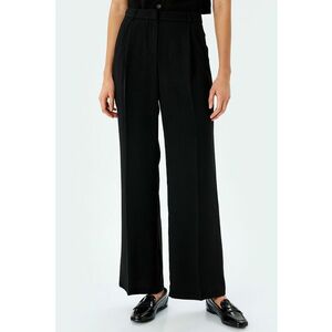 Pantaloni cu croiala ampla si plouri frontale imagine