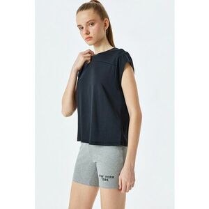 Tricou din amestec de modal cu decolteu la baza gatului imagine