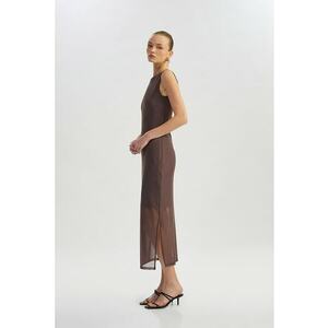 Rochie midi cu decolteu rotund imagine