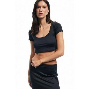 Tricou crop cu decolteu rotund imagine