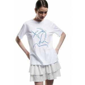 Tricou de bumbacu cu perle sintetice imagine