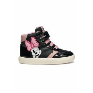 Pantofi sport din piele ecologica cu inchidere velcro si imprimeu Minnie Mouse imagine