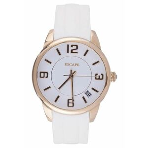 Ceas dama curea silicon alb - carcasa otel 31-34 mm - rezistent la apa 5 ATM imagine