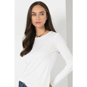 Bluza de bumbac cu decolteu la baza gatului imagine