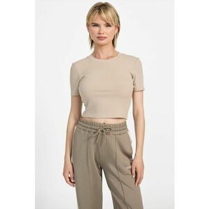 Tricou crop cu logo - pentru fitness imagine