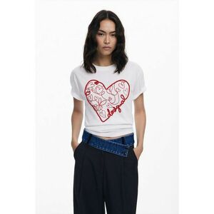 Tricou de bumbac cu logo brodat imagine