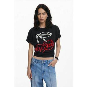 Tricou crop cu imprimeu imagine