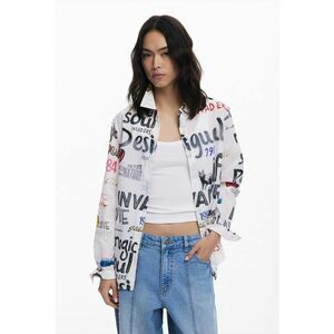 Camasa de bumbac cu imprimeu text imagine