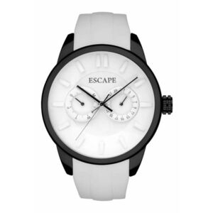 Ceas barbatesc model ECP10782 - curea din silicon - carcasa din otel - 42mm - rezistenta la apa 5 ATM - alb/negru imagine