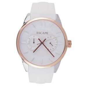 Ceas barbatesc model ECP10785 - curea din silicon - carcasa de 42mm - rezistenta la apa 5 ATM - alb/auriu imagine