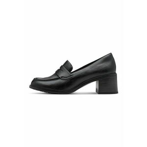 Pantofi loafer de piele ecologica cu toc imagine