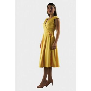 Rochie din satin cu decolteu in V imagine