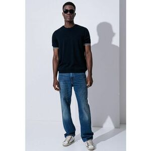 Tricou din bumbac cu decolteu la baza gatului imagine