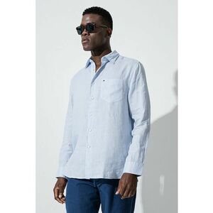 Camasa din in cu buzunar aplicat pe piept imagine