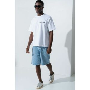 Tricou cu imprimeu logo si decolteu la baza gatului imagine