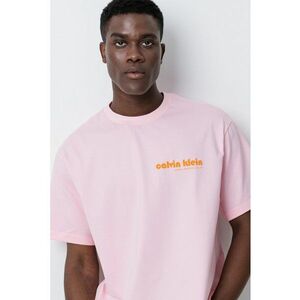 Tricou cu imprimeu logo si decolteu la baza gatului imagine