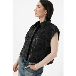 Jacheta de piele ecologica cu maneci scurte imagine