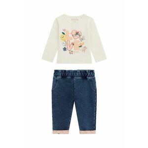 Set de bluza cu model si blugi cu model uni - 2 Piese imagine