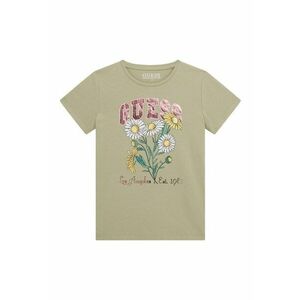 Tricou cu imprimeu floral si logo imagine