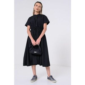 Rochie din amestec de bumbac organic cu snur in talie imagine