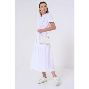 Rochie din amestec de bumbac organic cu snur in talie imagine