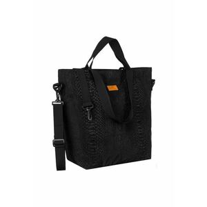 Geanta tote pentru femei - neagra - din poliester - format A4 - cu doua seturi de manere - curea reglabila imagine