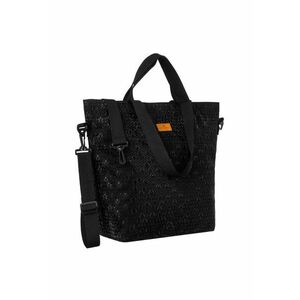 Geanta tote pentru femei - neagra - din poliester - format A4 - cu manere reglabile imagine