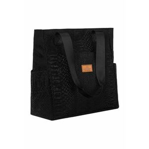 Geanta shopper mare din poliester - neagra - 30x28x15cm imagine