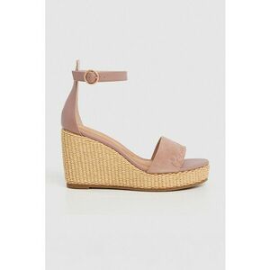 Sandale wedge de piele intoarsa imagine