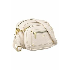 Geanta crossbody pentru femei - set cu vesta - bej - 17x24x9cm imagine